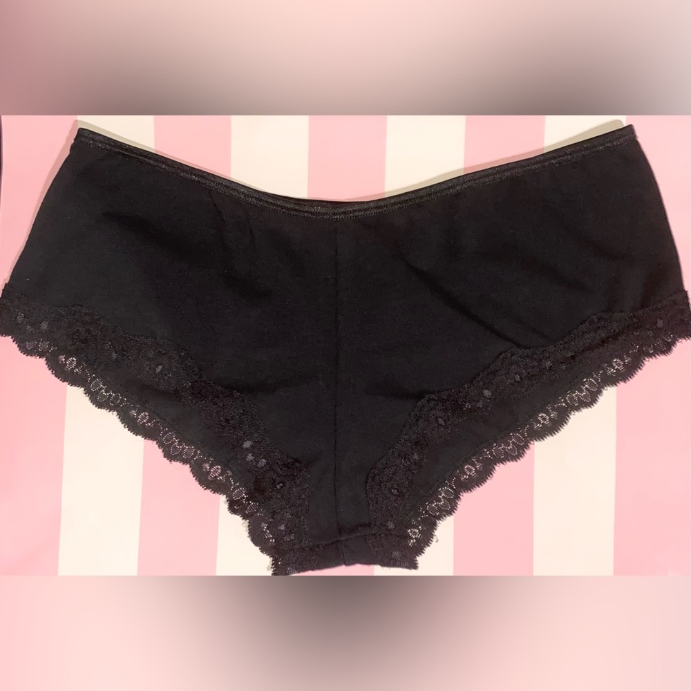 Vintage Victoria's Secret lace Hipster Y2K cotton panties VS Panties black lace